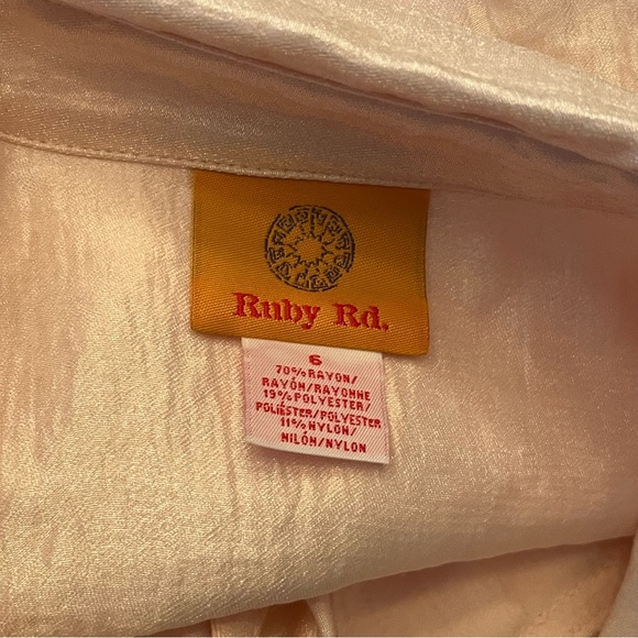 Ruby Rd Pink Denim-Style Jacket Coat Woman’s Size 6 Classic Sheen - Picture 4 of 7